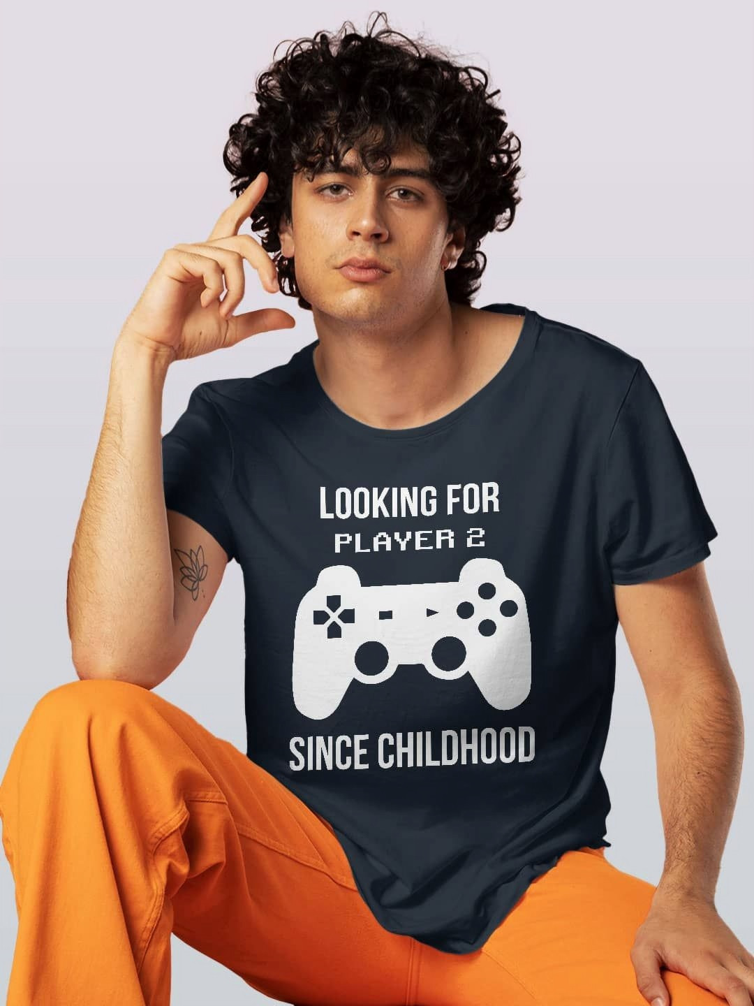 

macmerise Men Printed Raw Edge T-shirt, Blue