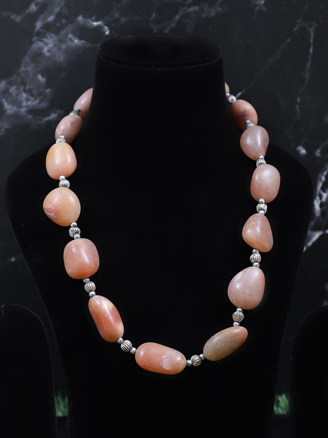 

Exotic India Carnelian Stone Sterling Silver Necklace