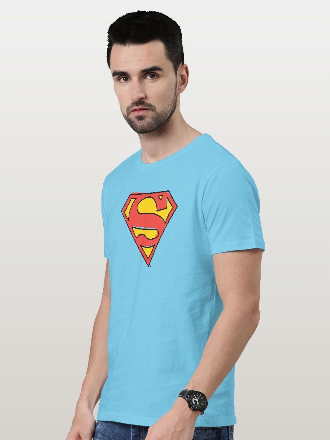 

macmerise Men Printed Applique T-shirt, Blue