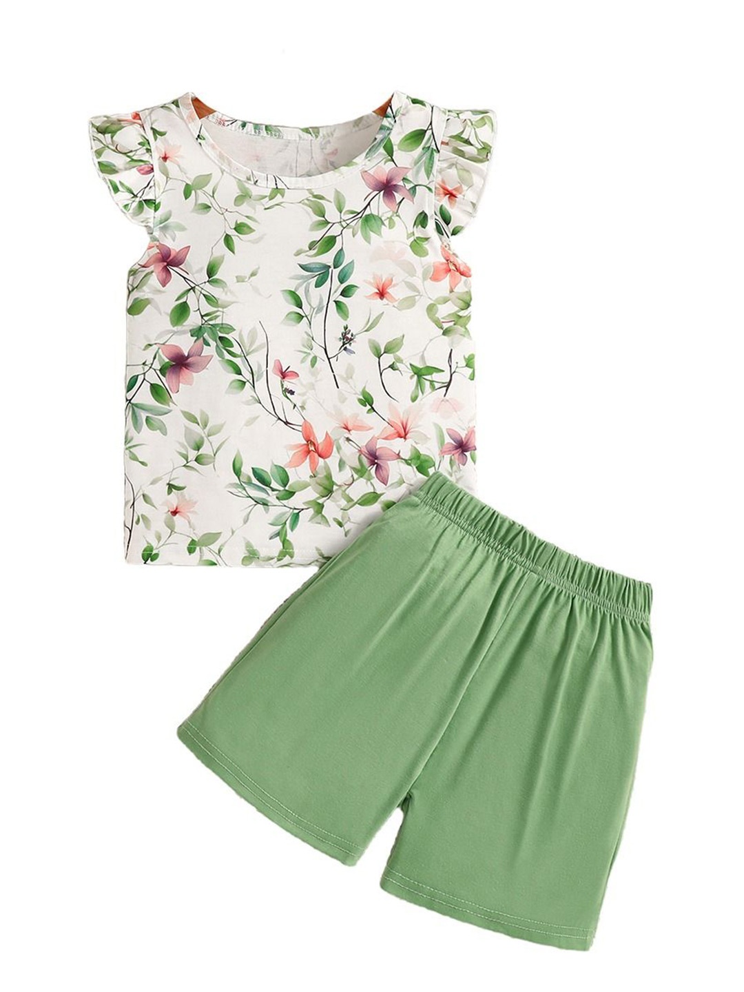 

StyleCast x Revolte Girls Printed Short Sleeves Top With Shorts, Green