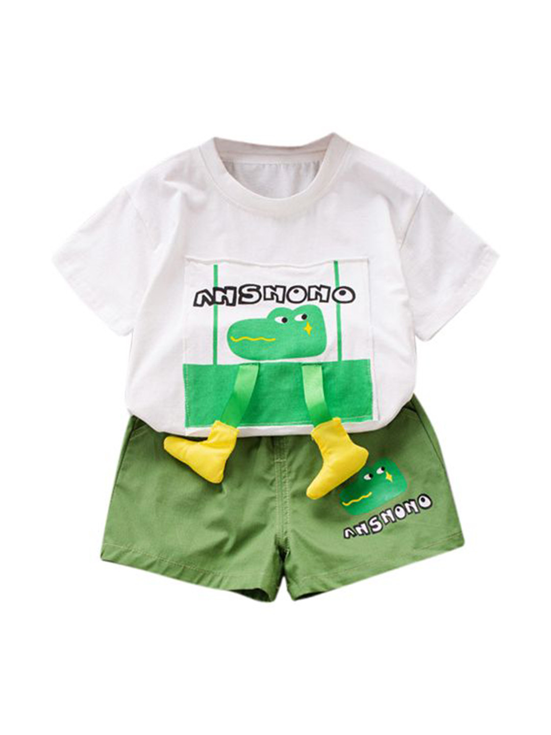 

StyleCast x Revolte Boys Printed Pure Cotton T-shirt With Shorts, White