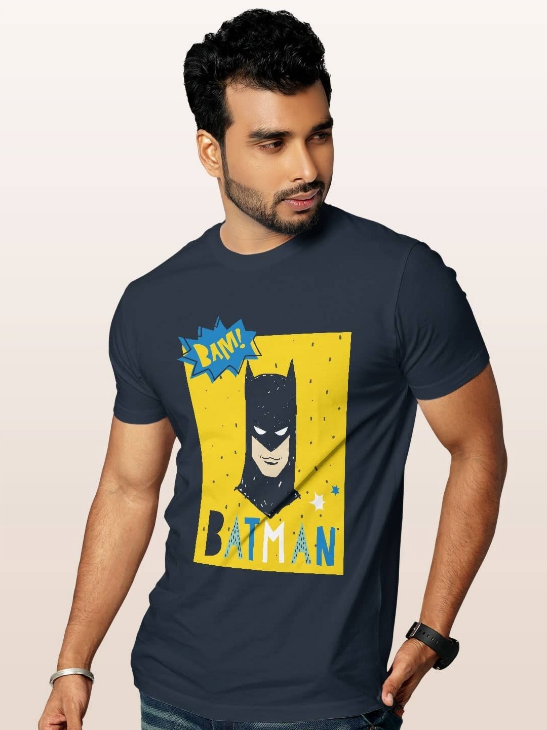 

macmerise Men Typography Printed Pockets T-shirt, Blue