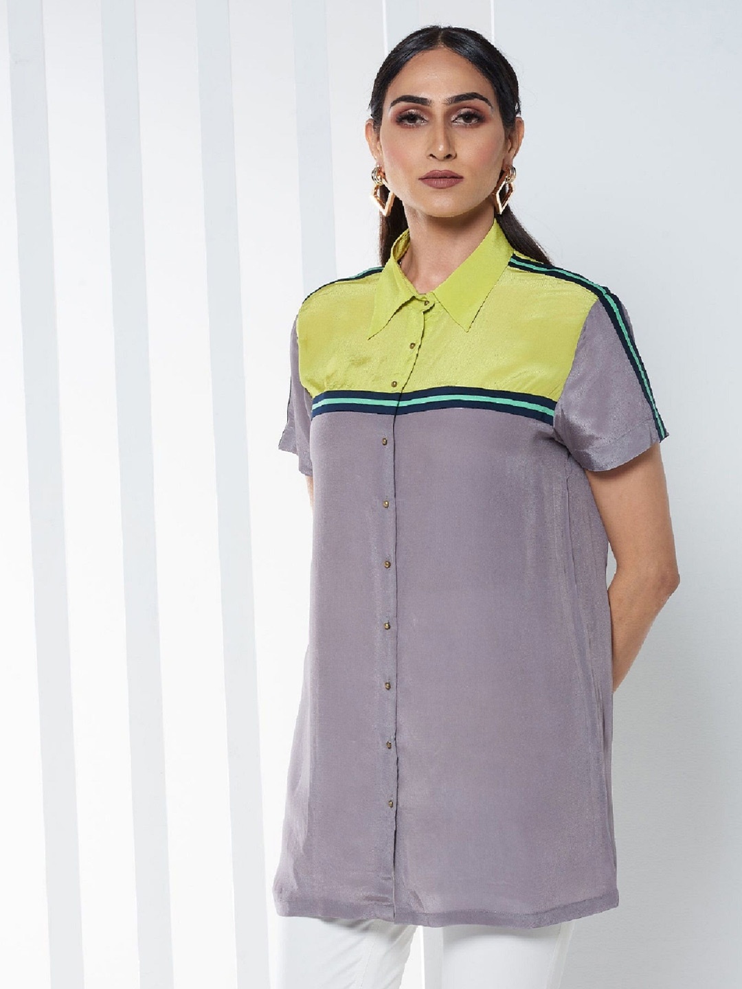 

SEVENDC Colourblocked Boxy Top, Grey