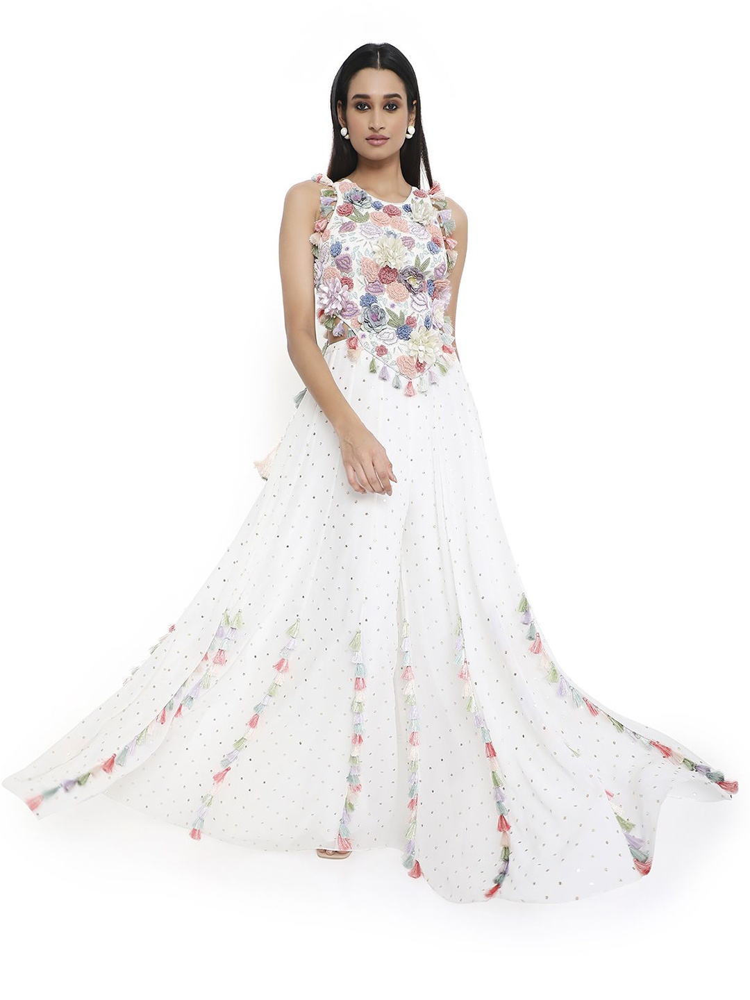 

Payal Singhal Embroidered Thread Work Ready to Wear Lehenga & Choli, White