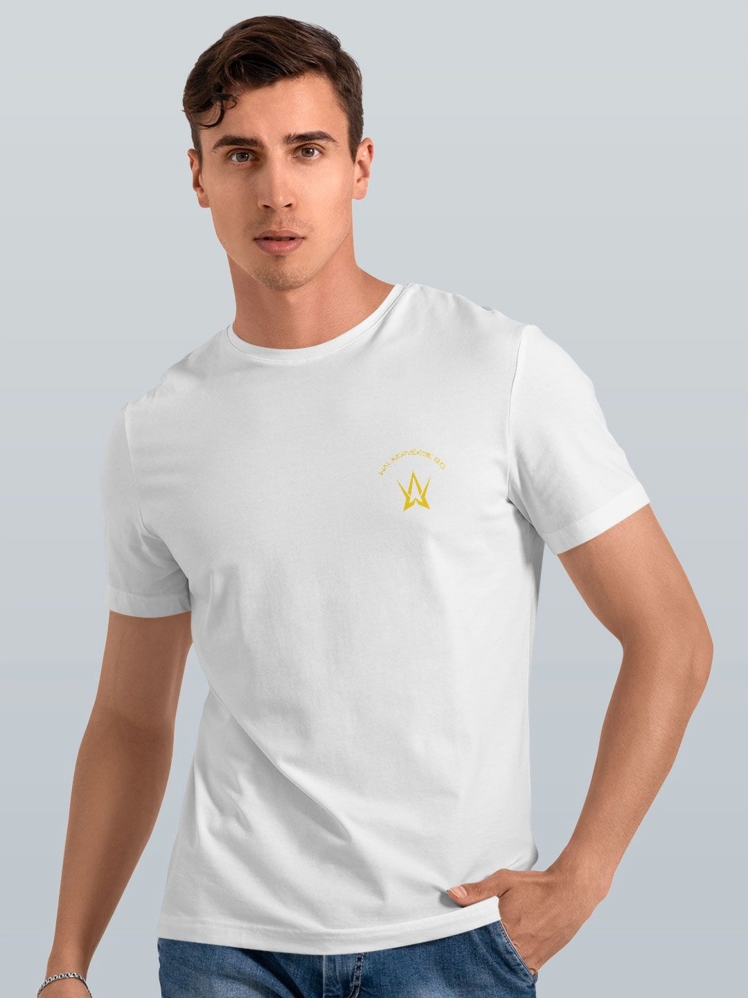 

macmerise Men Applique T-shirt, White