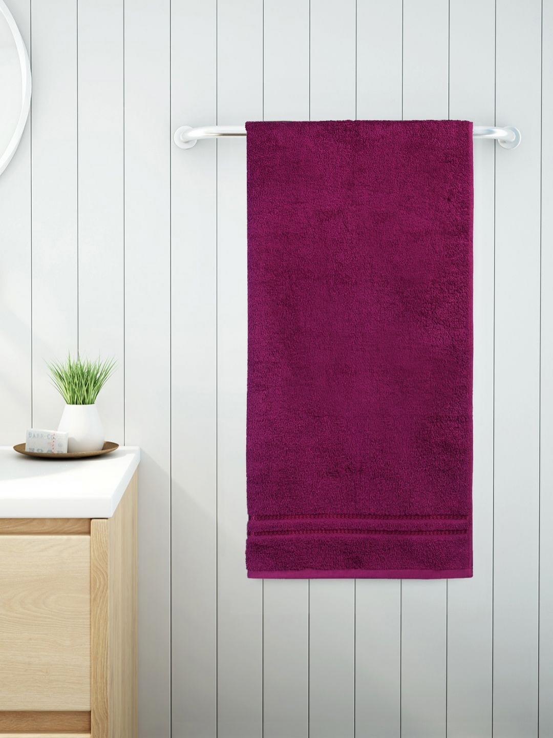 

Welspun Magenta 380 GSM Pure Cotton Bath Towel