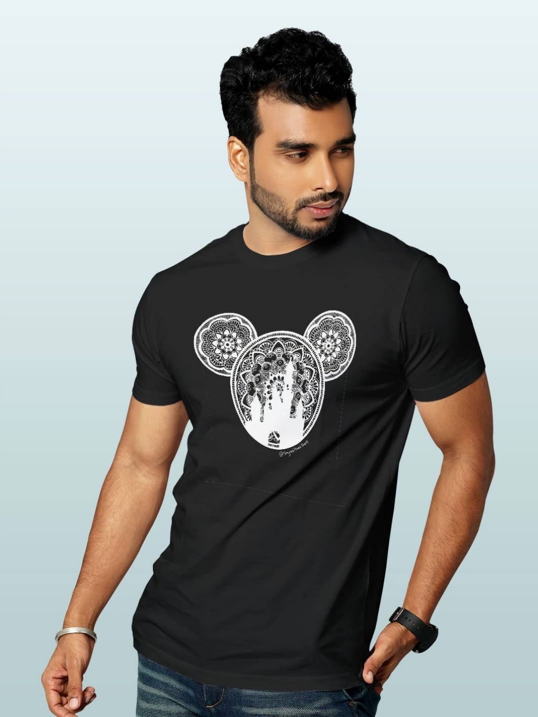 

macmerise Men Printed T-shirt, Black