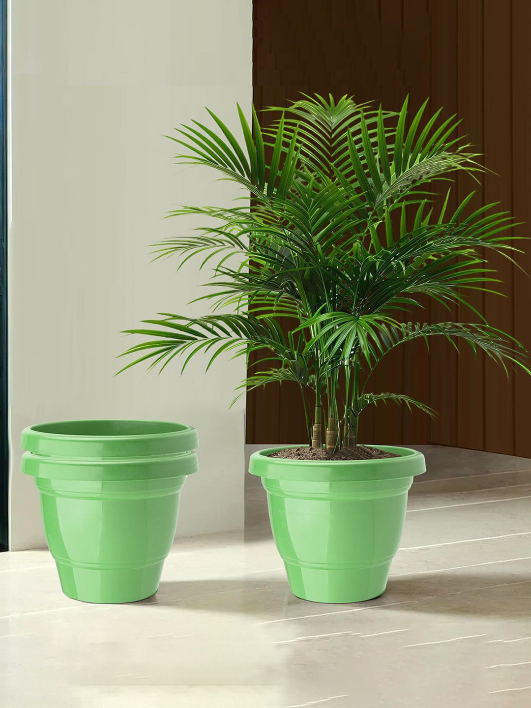 

Kuber Industries 3 Pieces Green Phooldaan Planters