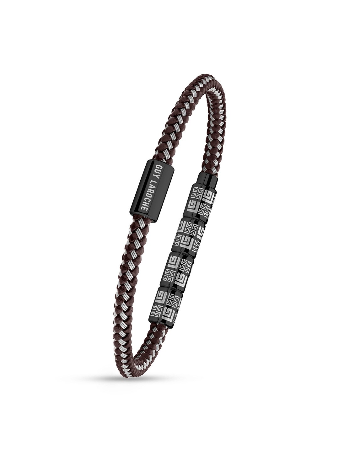

Guy Laroche Pierre Men Leather & Stainless Steel Wraparound Bracelet, Brown