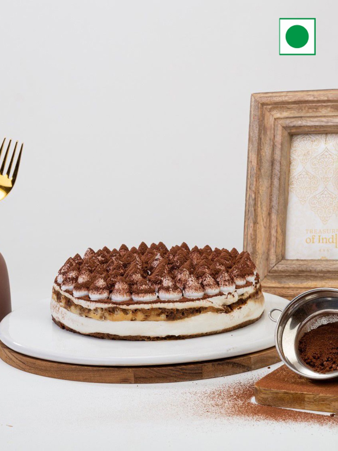 

IGP Tiramisu Flavour Eggless Round Cake-Half kg, Brown