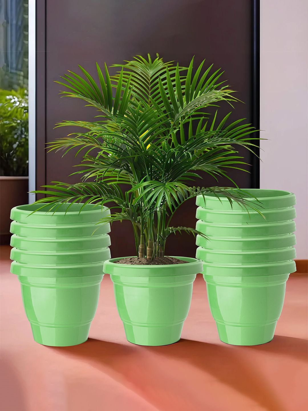 

Kuber Industries Green 12 Pieces Lightweight Planters