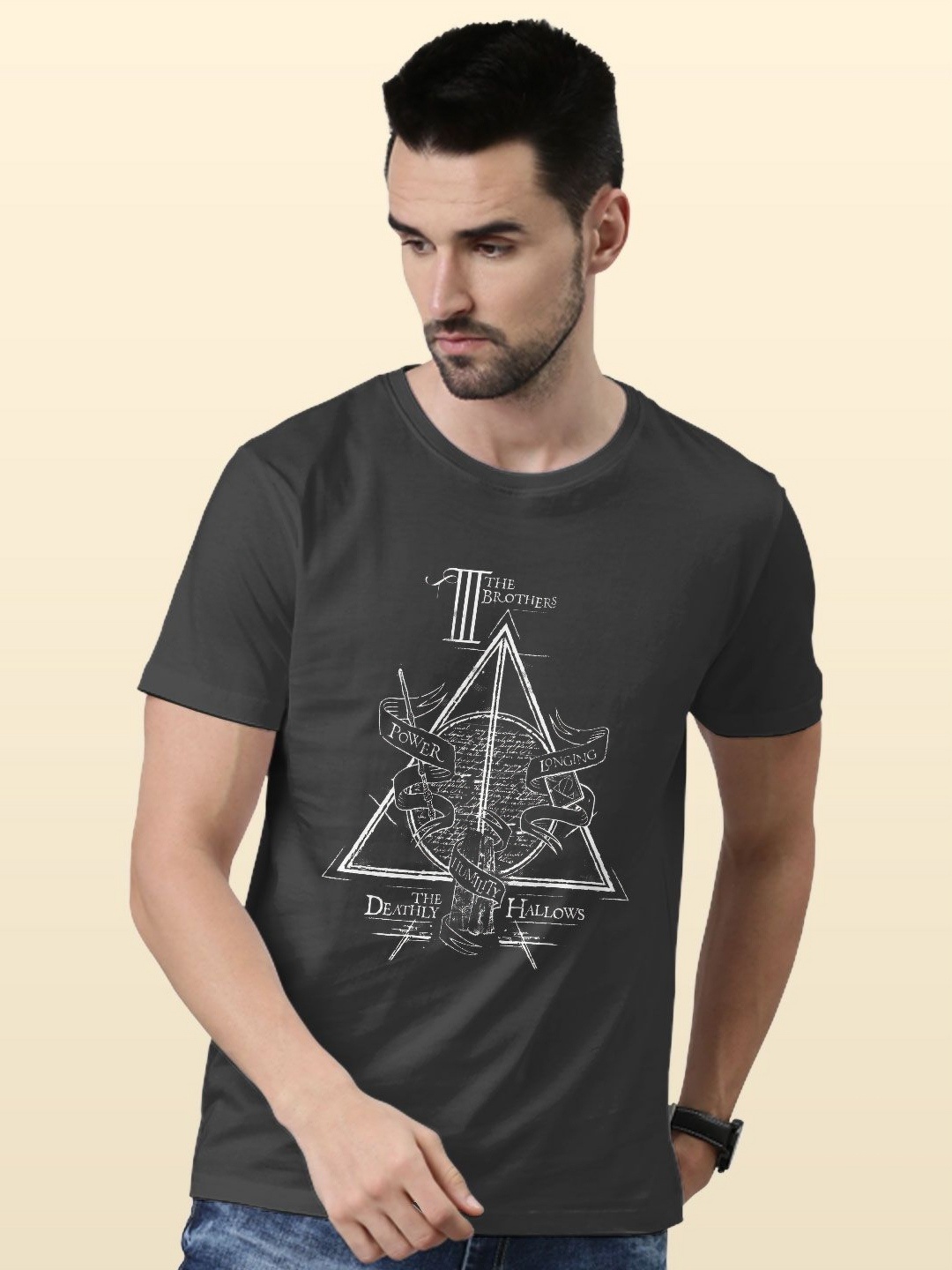 

macmerise Men Printed T-shirt, Grey