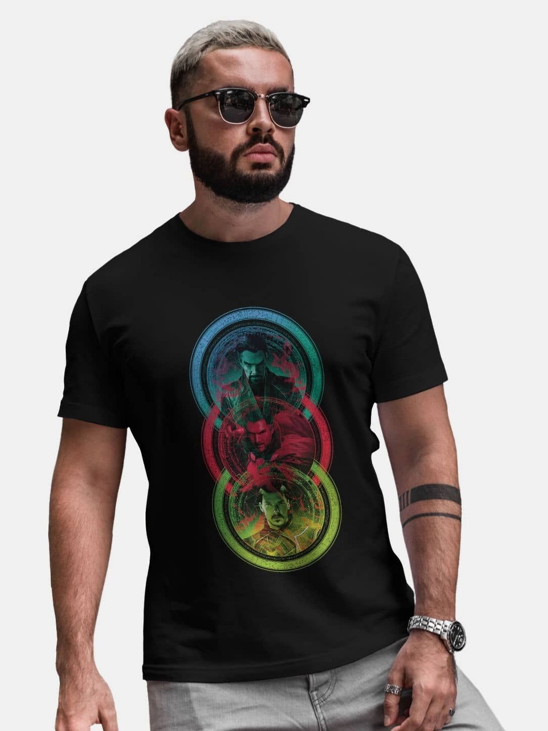 

macmerise Men Printed T-shirt, Black