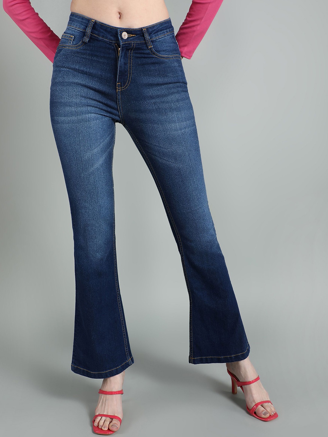 

The Roadster Lifestyle Co Women High Rise Bootcut Jeans, Blue