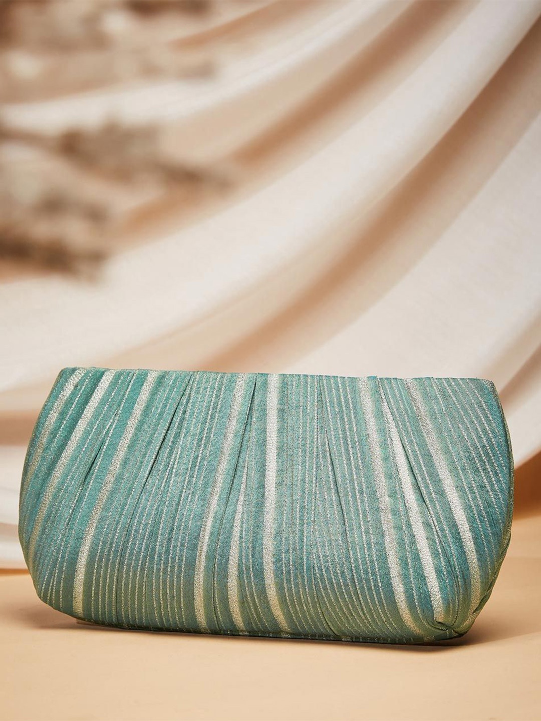 

Fabindia Textured Purse Clutch, Teal