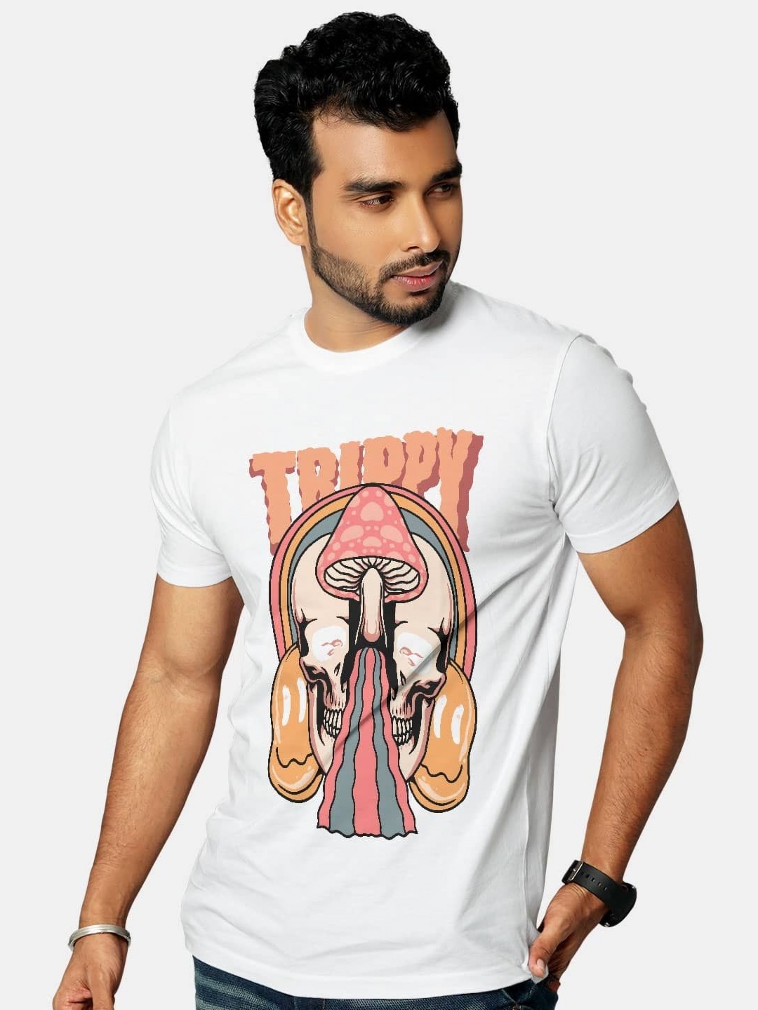 

macmerise Men Printed T-shirt, White