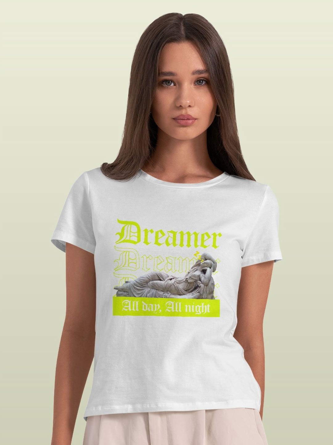 

macmerise Women Printed T-shirt, White