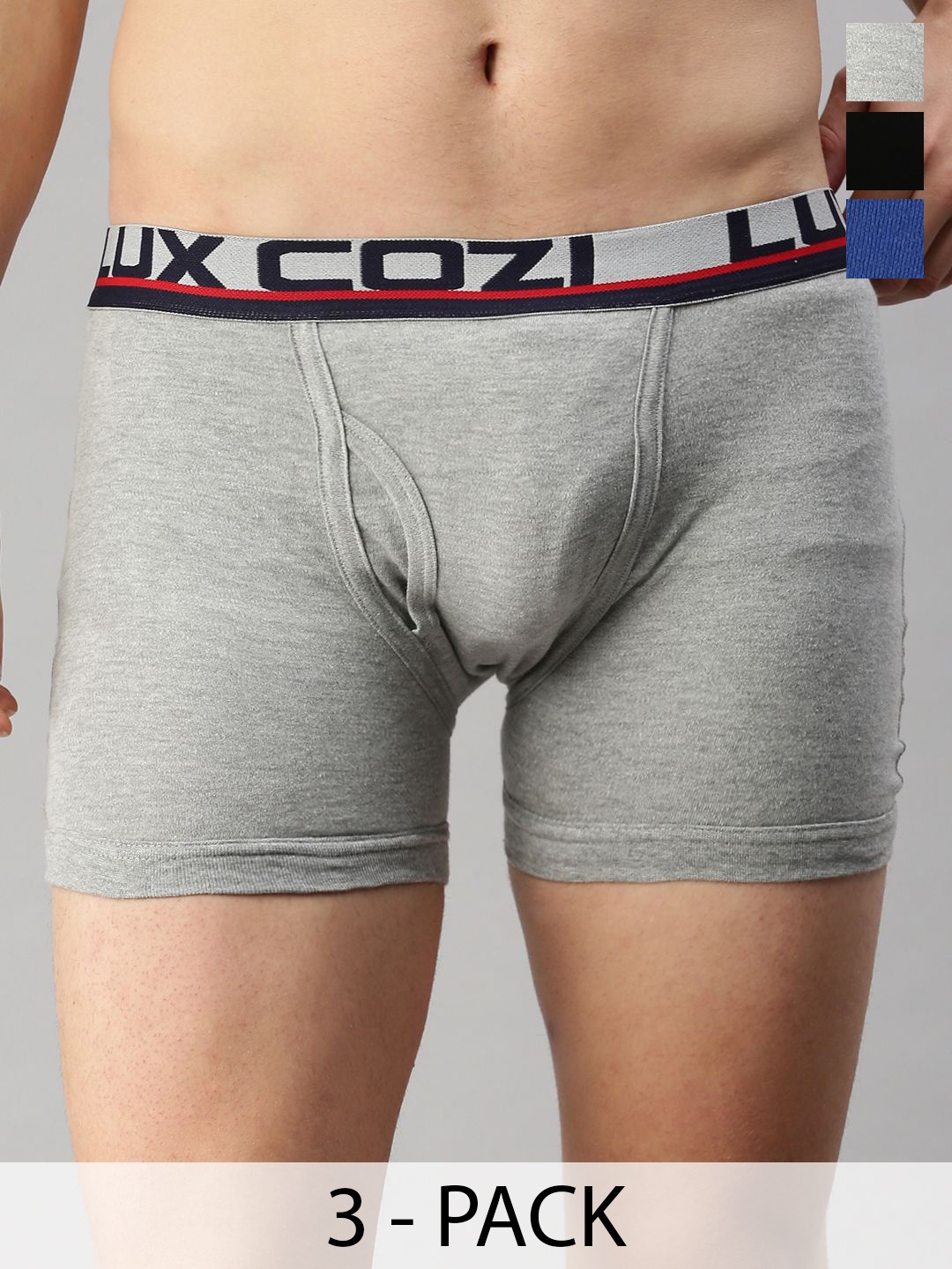 

Lux Cozi Pack Of 3 Cotton Short Trunks COZI_GLO_INTLCK_AST2_3PC, Assorted