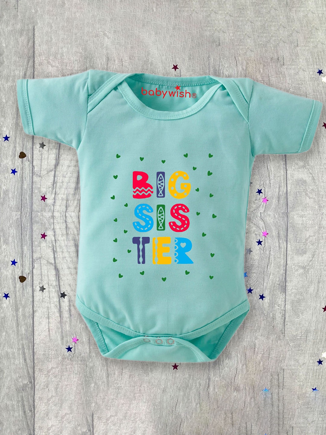 

Babywish Infants Printed Cotton Bodysuit, Sea green