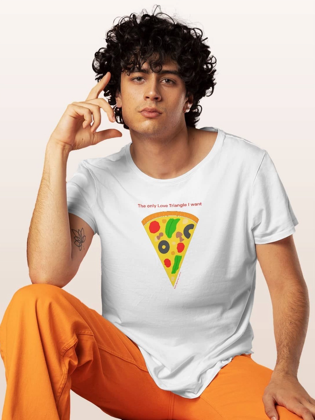 

macmerise Men Printed Applique T-shirt, White