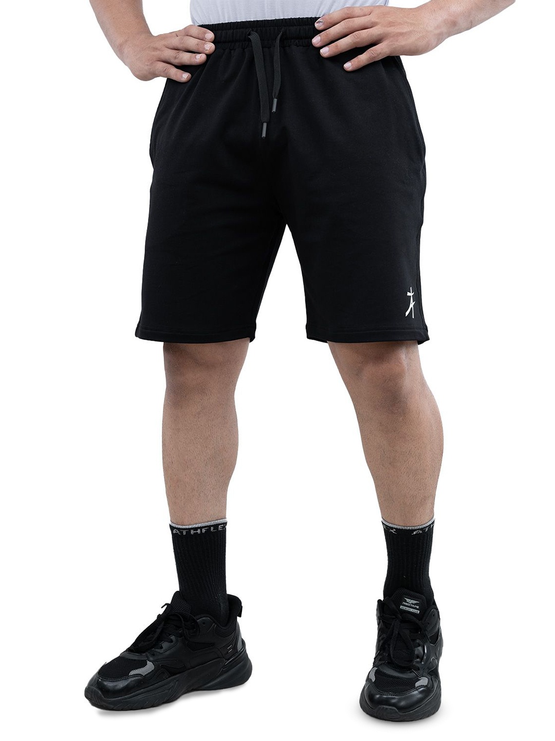 

Athflex Men Relaxed Fit Workout Shorts, Black