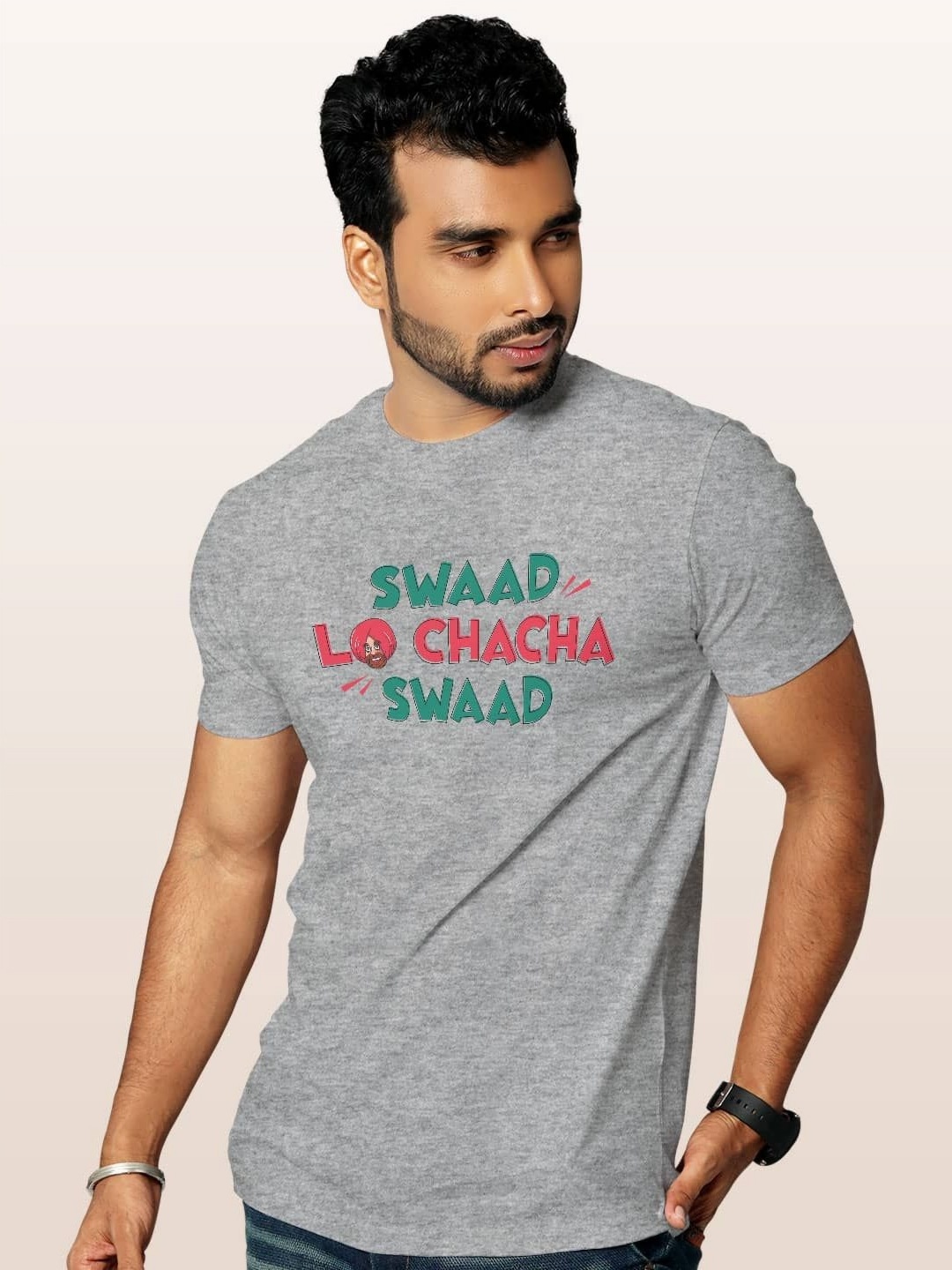 

macmerise Men Typography Printed T-shirt, Grey