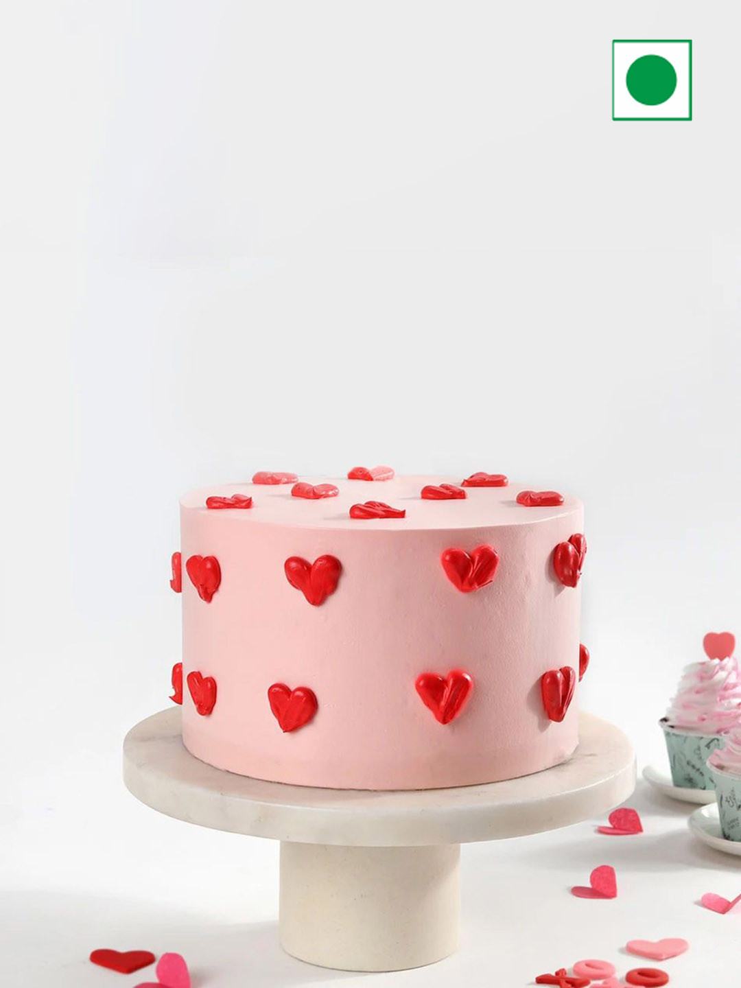 

IGP Strawberry Flavor Round Cake- 500gms, Pink