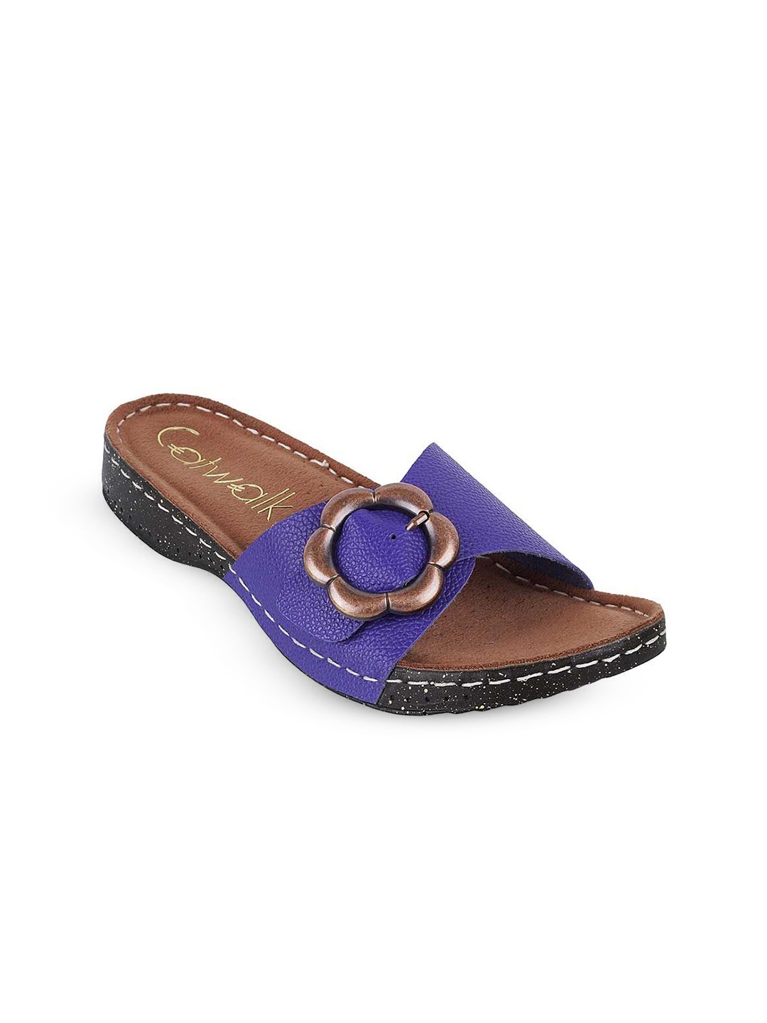 

Catwalk Women Open Toe Flats With Buckles, Blue