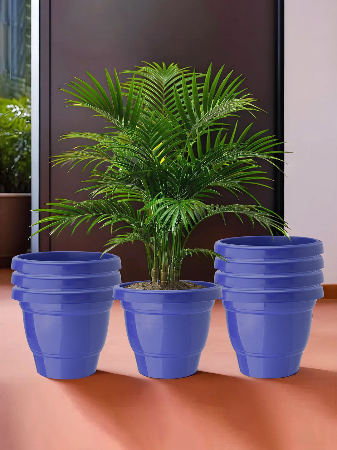 

Kuber Industries Blue 8 Pieces Light Weight 2-Layer Planters