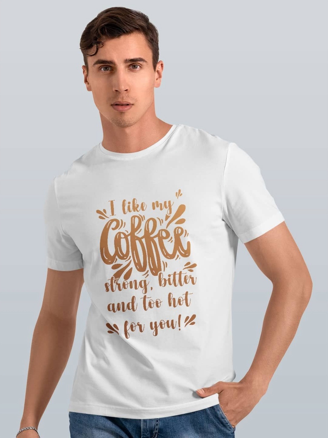 

macmerise Men Typography Printed Applique T-shirt, White