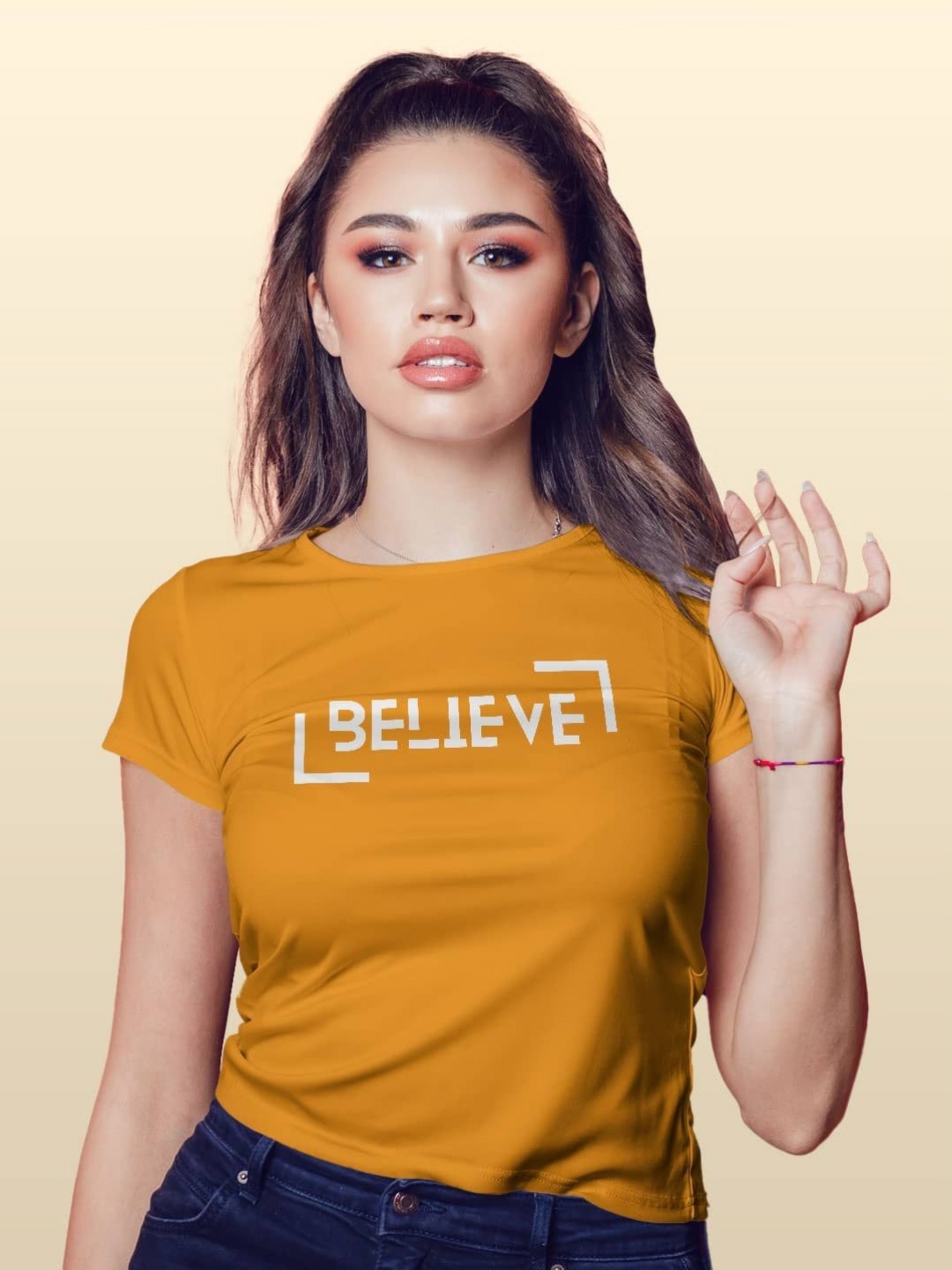 

macmerise Women Typography Printed T-shirt, Yellow