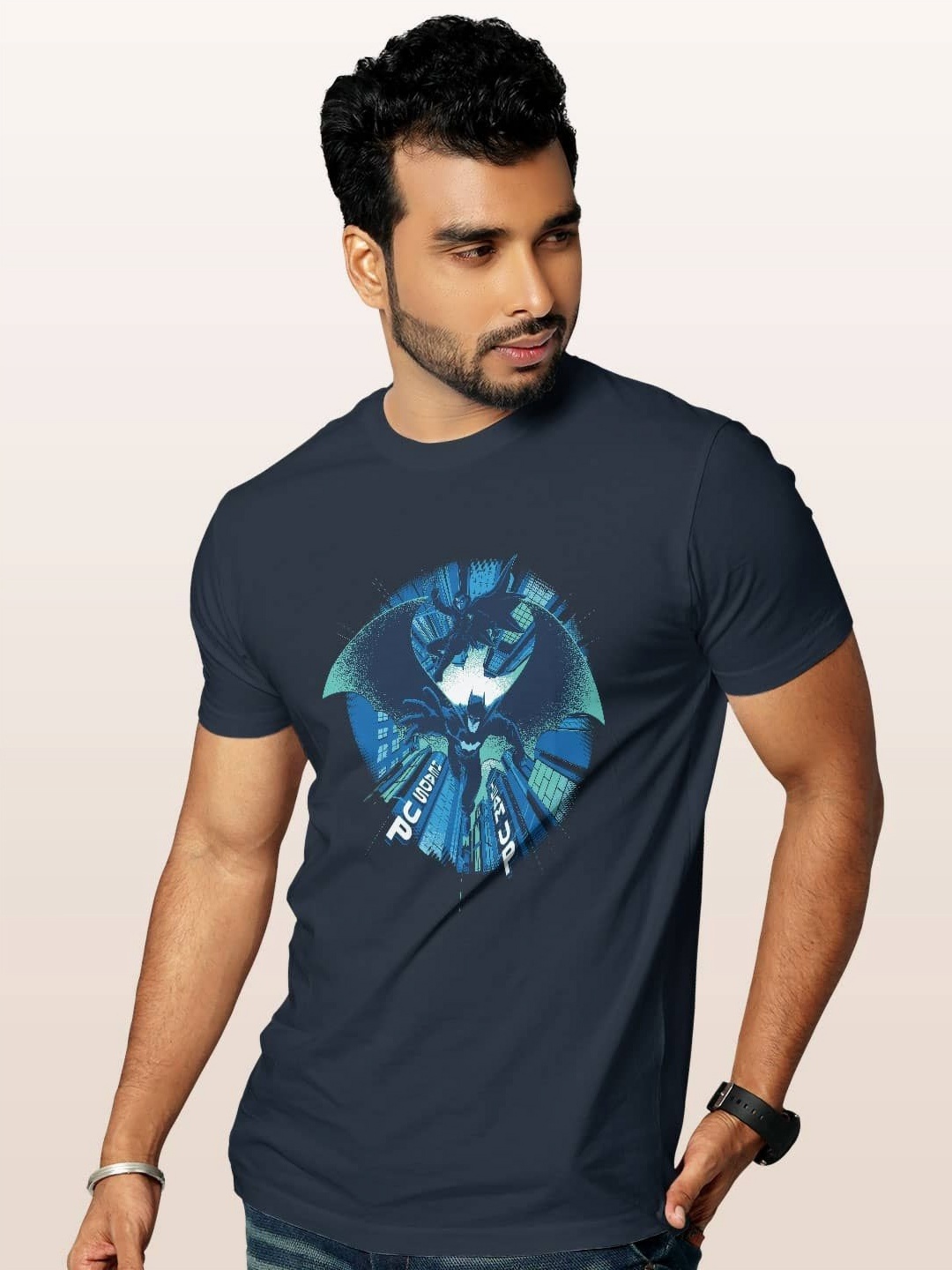 

macmerise Men Printed T-shirt, Blue