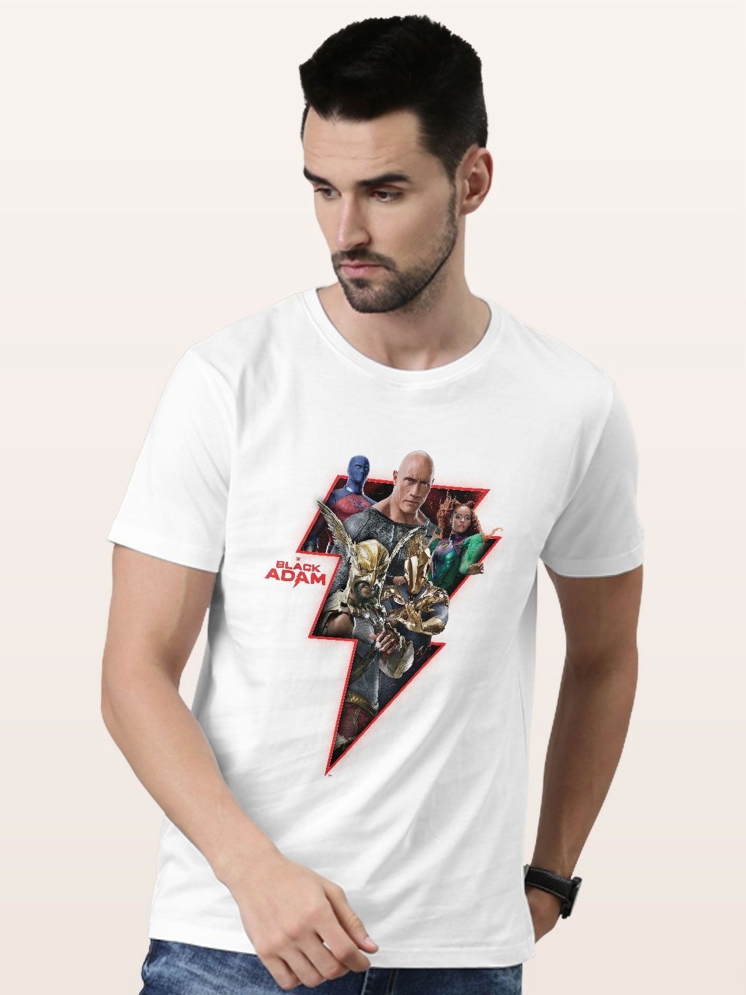 

macmerise Men Printed Applique T-shirt, White