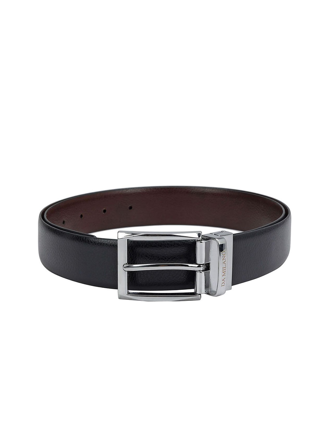 

Da Milano Men Textured Tang Closure Casual Belt, Black