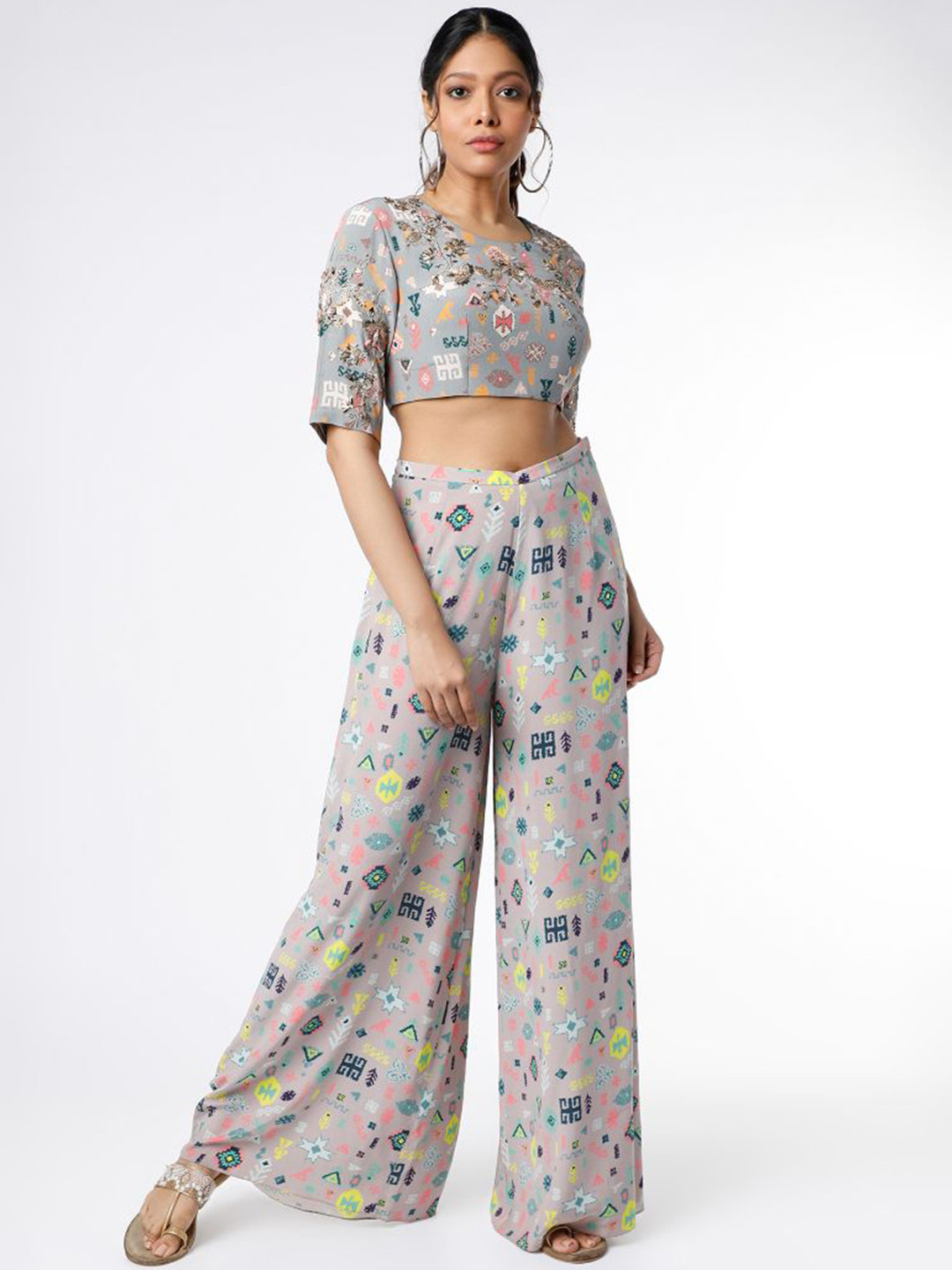 

Payal Singhal Embroidered Co-Ords, Grey