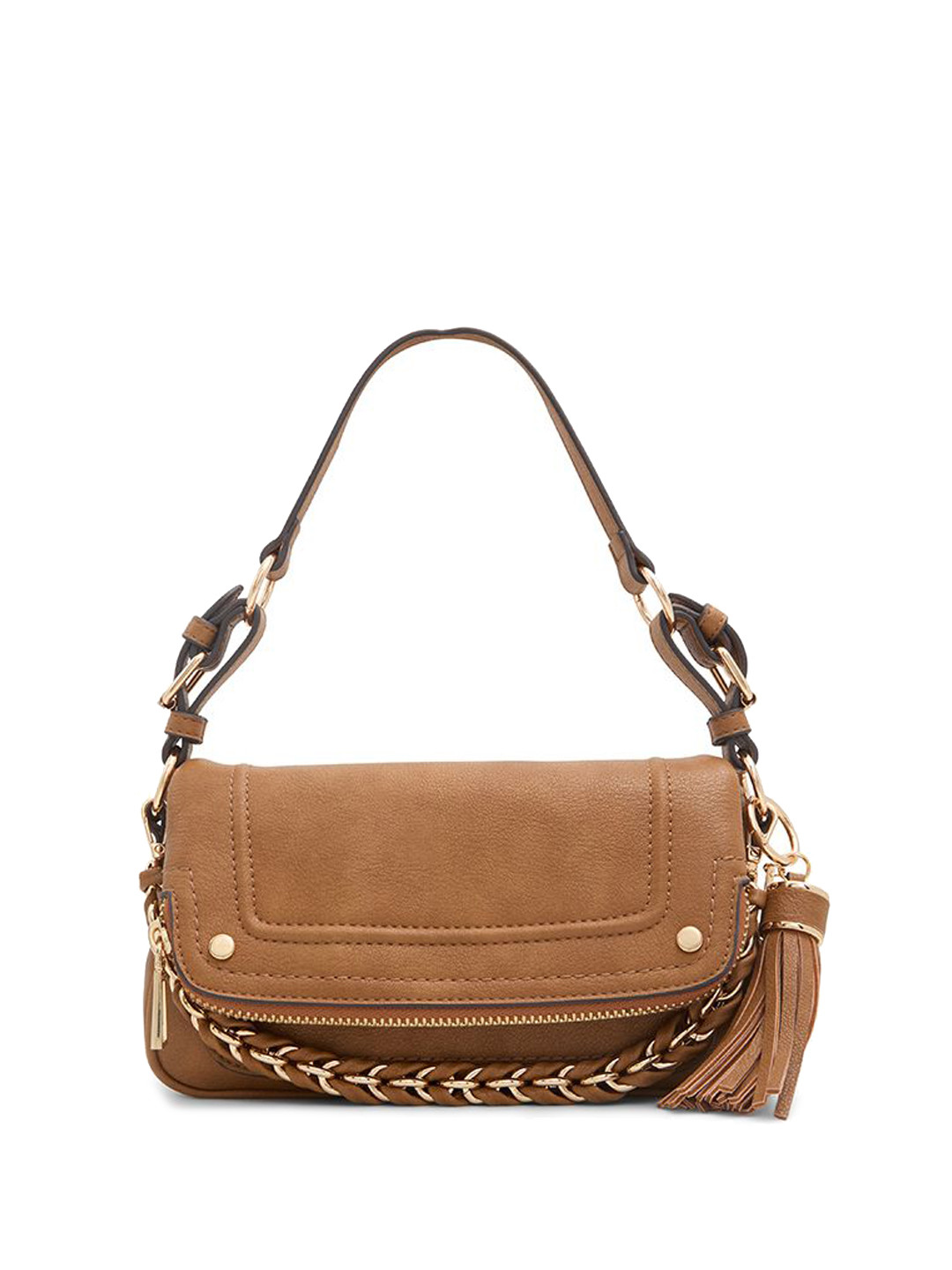 

ALDO Structured Shoulder Bag with Tasselled, Brown