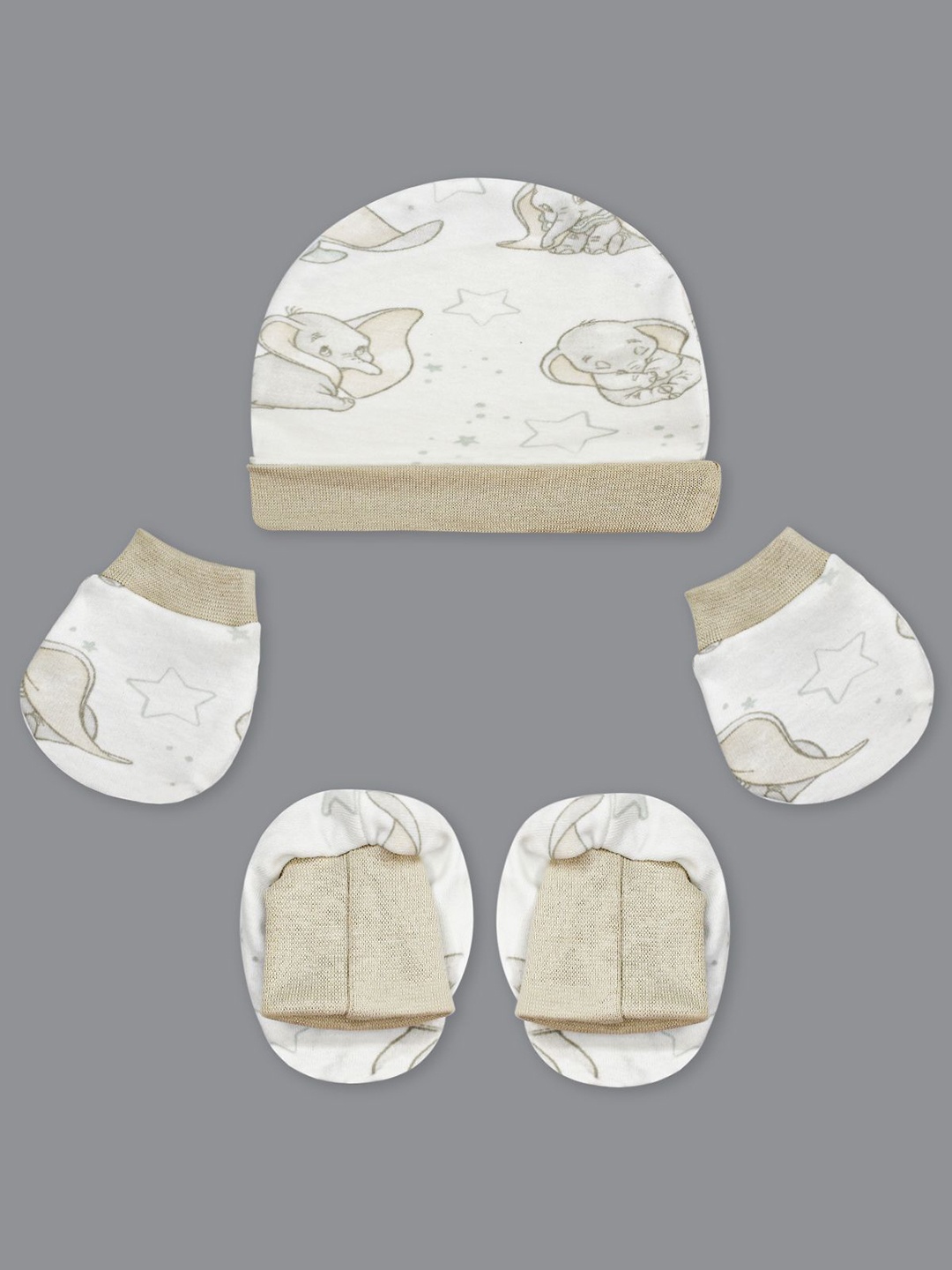 

Born Babies Unisex Kids Cotton Printed Beanie, Beige