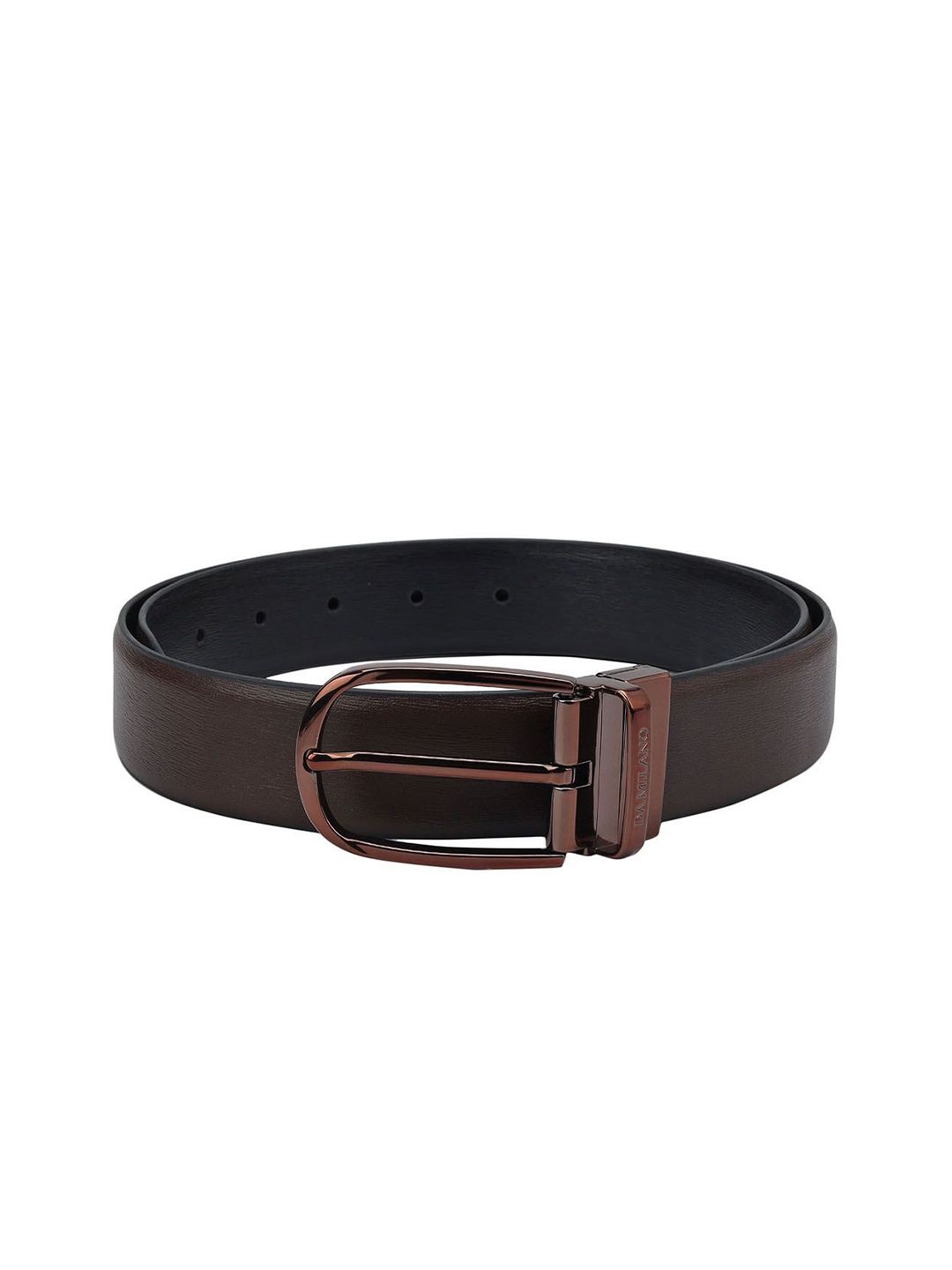 

Da Milano Men Textured Tang Closure Casual Belt, Brown