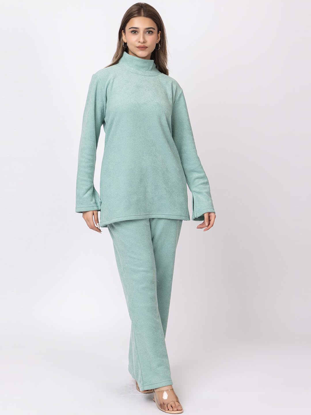 

MAZMUN High Neck Tunic With Trousers, Green