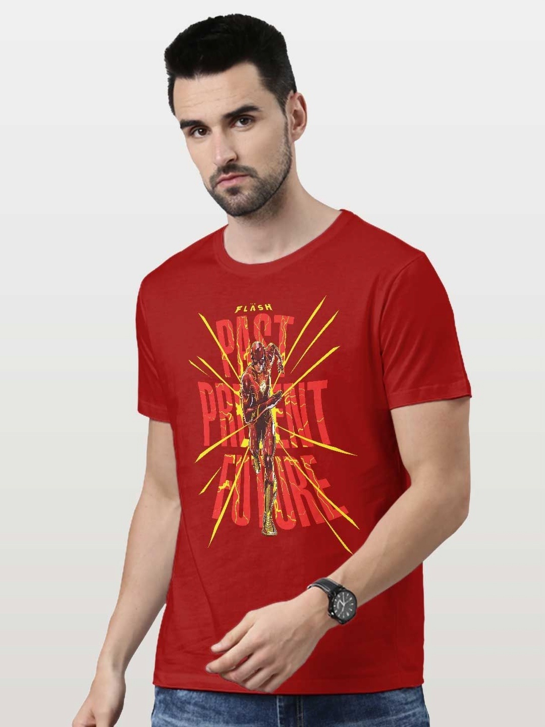 

macmerise Men Striped T-shirt, Red