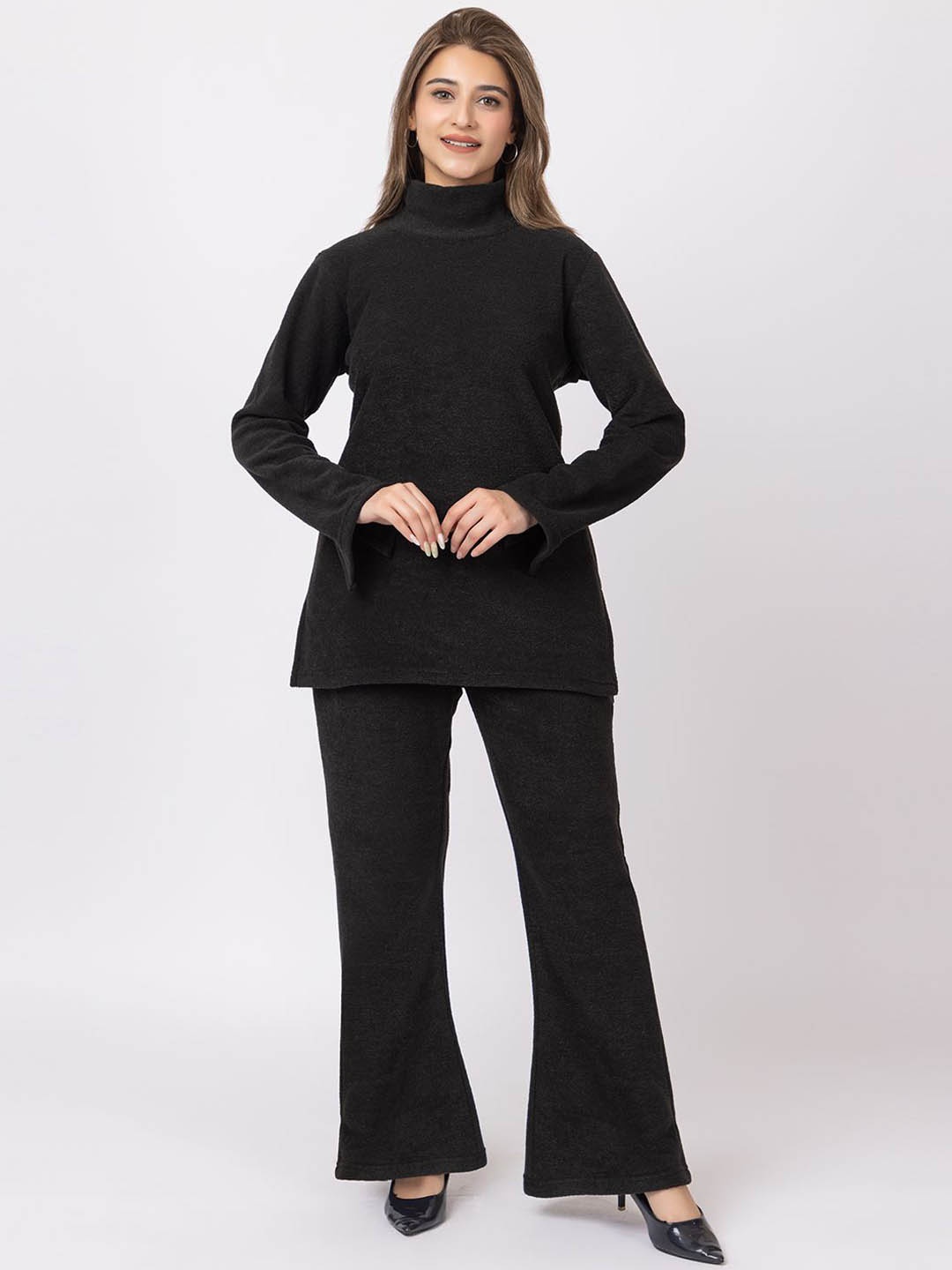 

MAZMUN High Neck Tunic With Trousers, Black