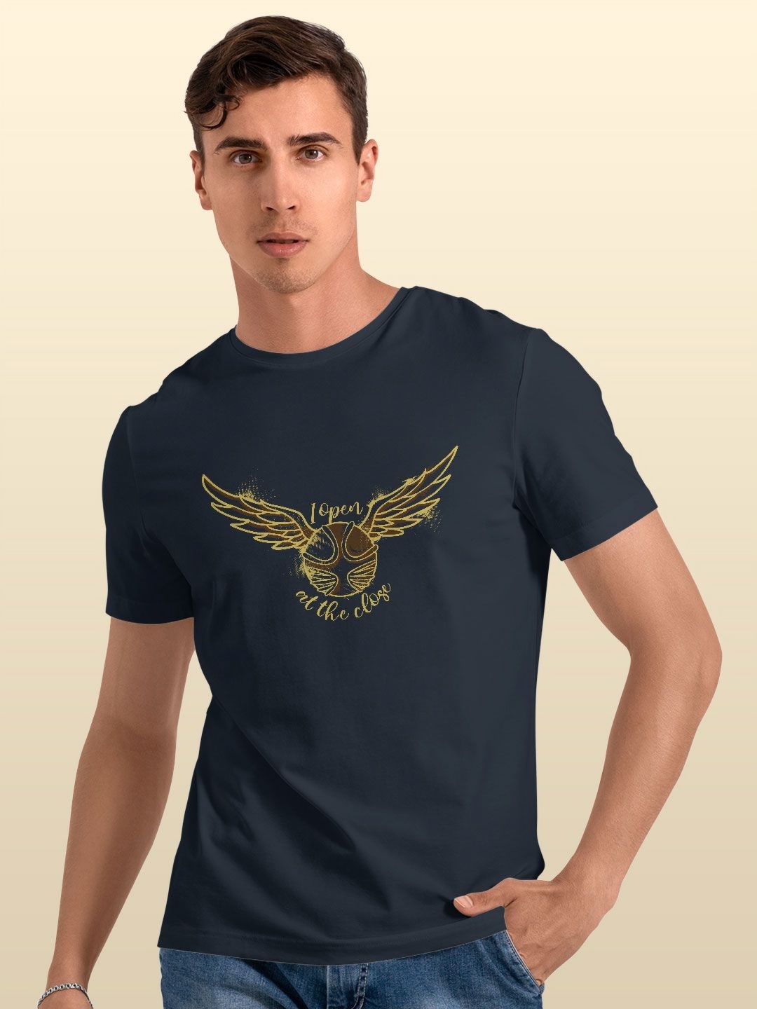 

macmerise Men Printed T-shirt, Blue