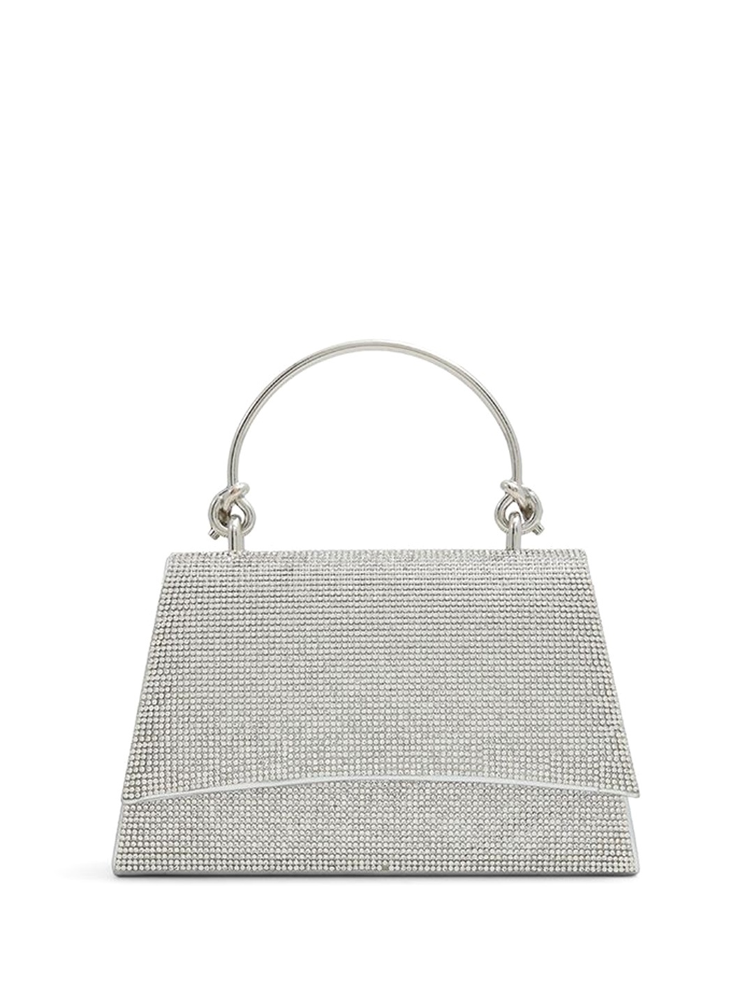 

ALDO Colourblocked Bucket Handheld Bag with Cut Work, Silver