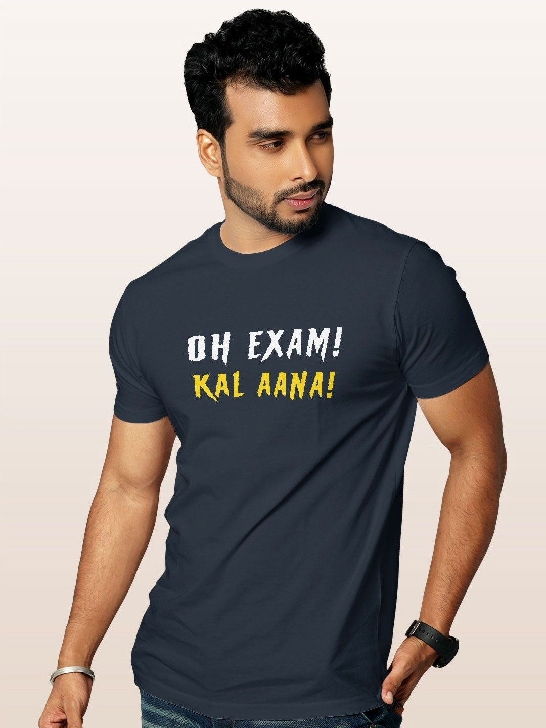 

macmerise Men Typography Printed T-shirt, Blue