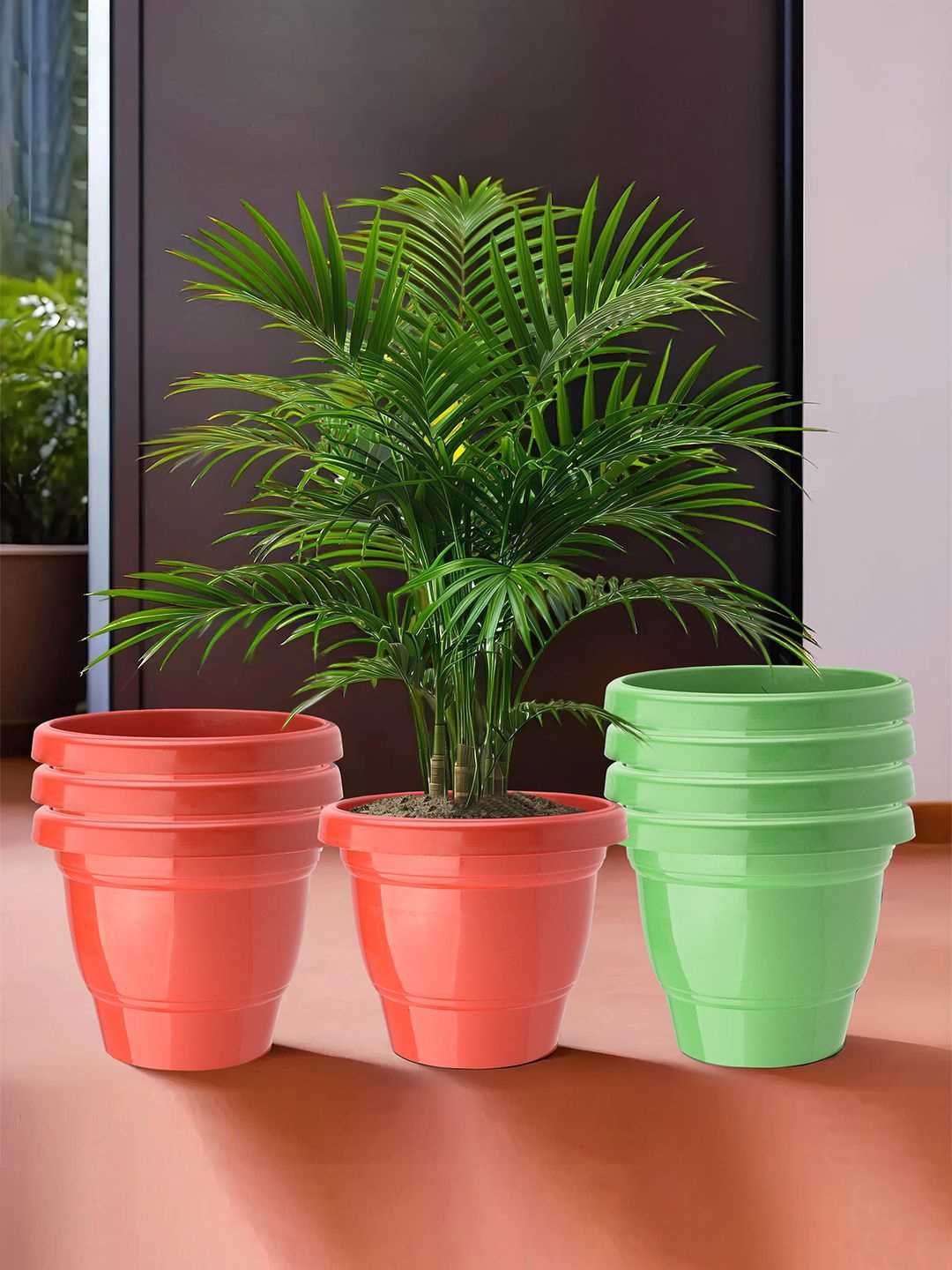 

Kuber Industries Red & Green 8 Pieces Planters