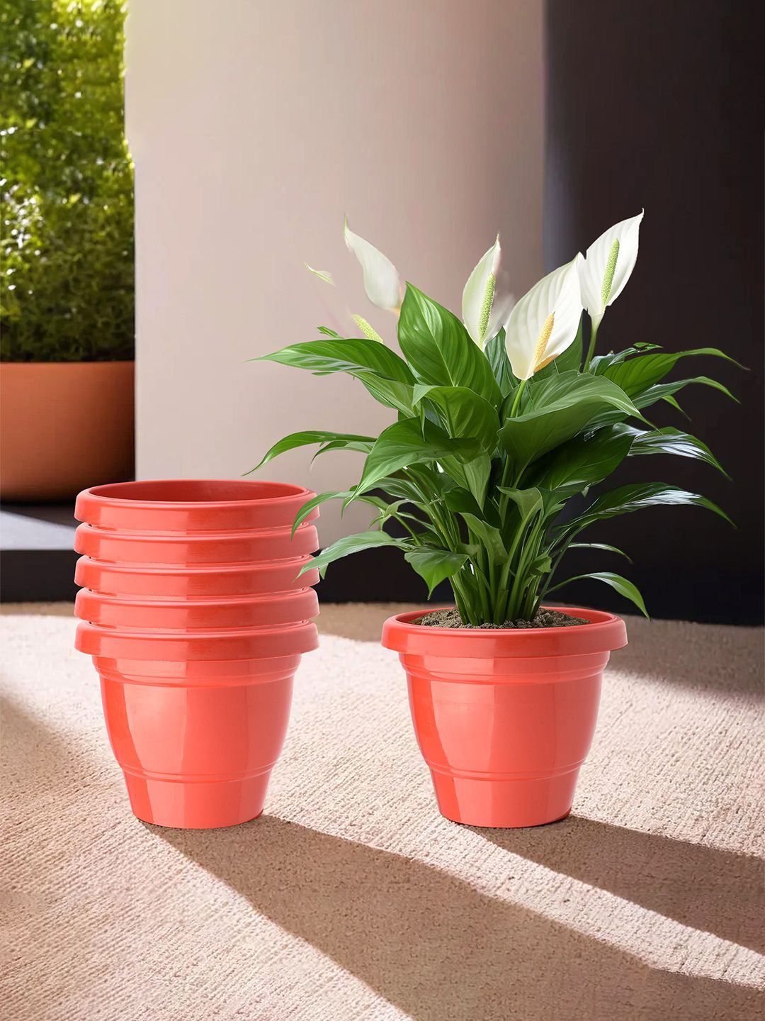 

Kuber Industries Red 6 Pieces Durable 2-Layer Planters