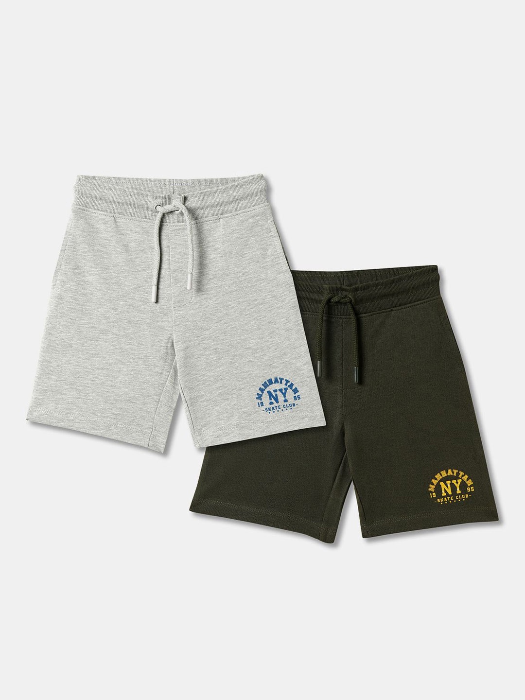 

R&B Boys Pack of 2 Cotton Mid Rise Shorts, Multi