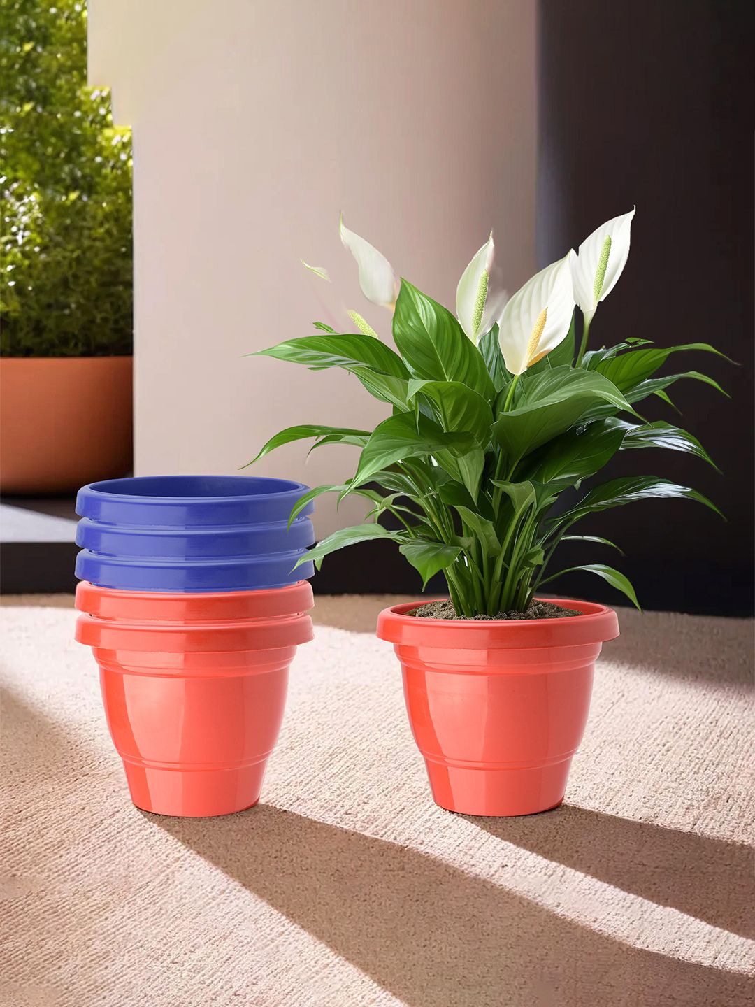 

Kuber Industries Red & Blue 6 Pieces 2-Layer Planters