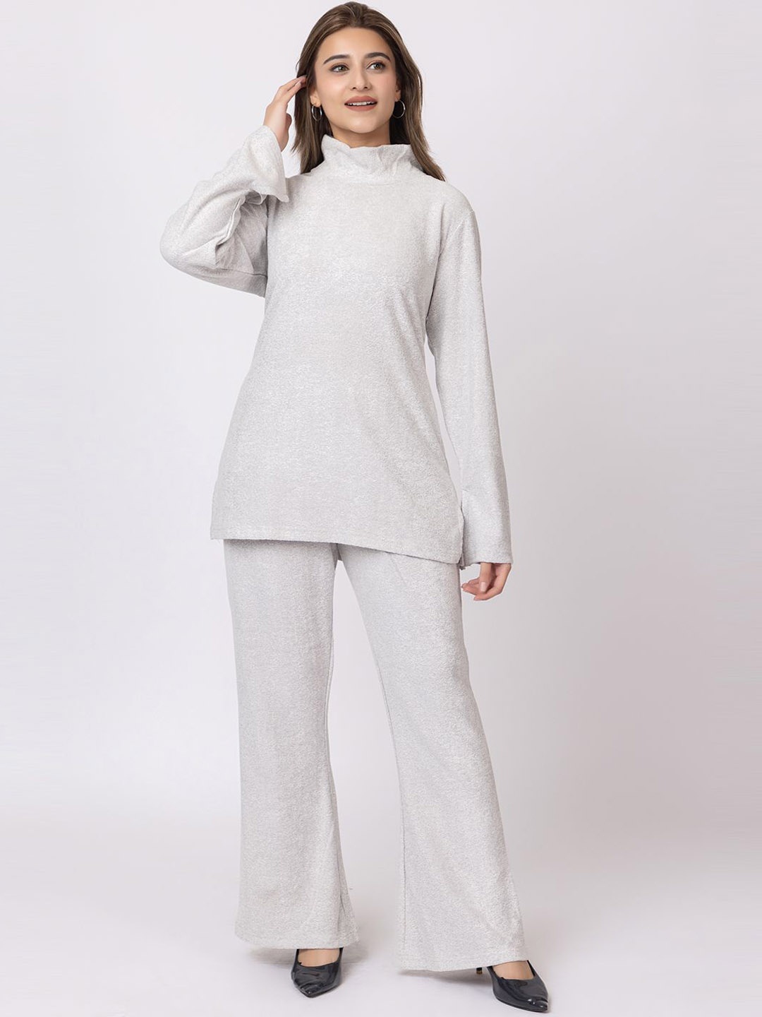 

MAZMUN High Neck Tunic With Trousers, Grey