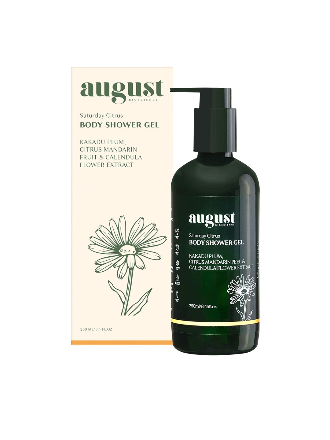 

August Bioscience Saturday Citrus Body Shower Gel- 250ml, Transparent